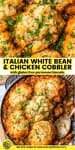 Italian Chicken & White Bean Stew with Parmesan Biscuits (Gluten Free) pinterest image with title text