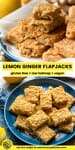 Lemon Ginger Flapjacks pinterest image with text