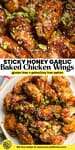 Baked Honey Garlic Chicken Wings Pinterest Marketing Graphic with title text