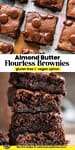 almond butter flourless brownies pinterest marketing image