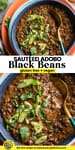 Sautéd Adobo Black Beans pinterest marketing graphic