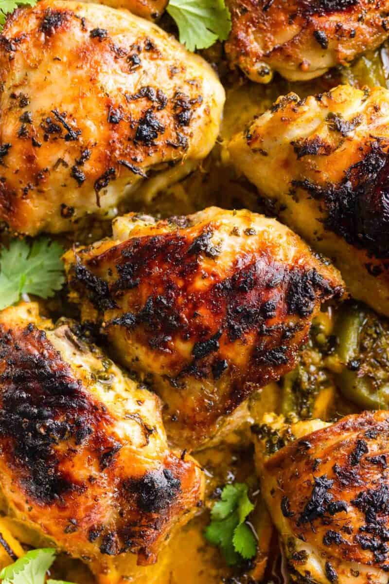 Baked Mojo Chicken Thighs - A Saucy Kitchen