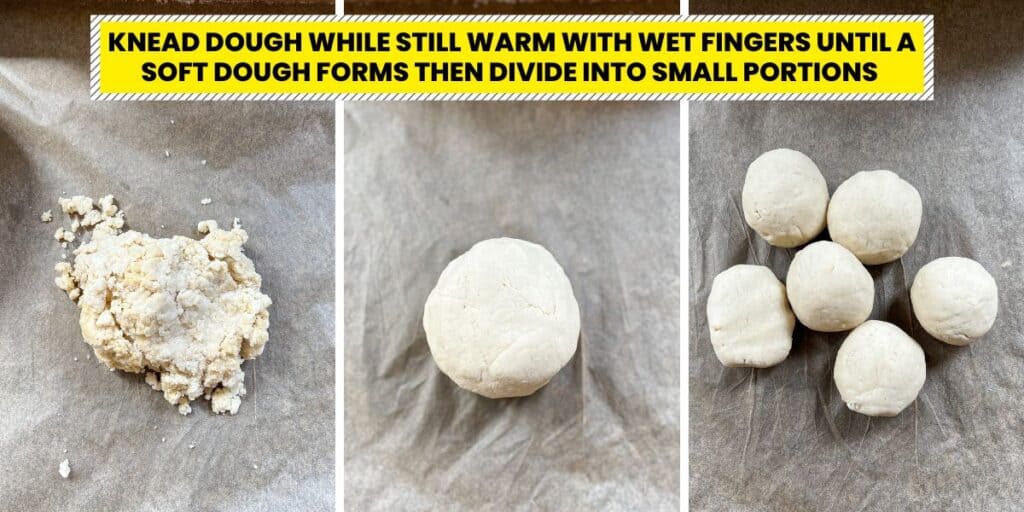 gluten free roti dough kneading collage