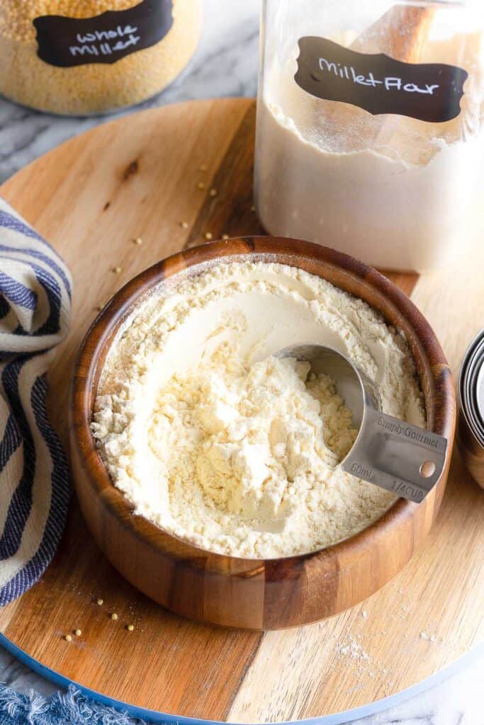 millet flour in a bowl