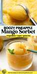 Boozy Pineapple Mango Sorbet pinterest marketing image