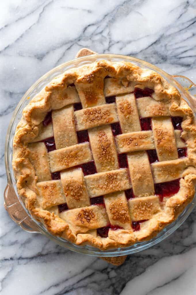 homemade cherry pie in a Cassava Flour Pie Crust