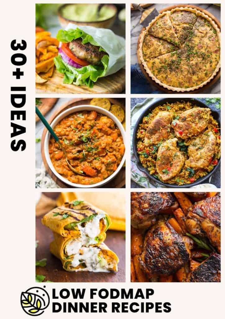 Low FODMAP Diet Dinner Recipes collage