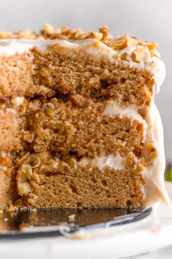 a three layer Gluten Free Banana Cake & Cream Cheese Frosting 