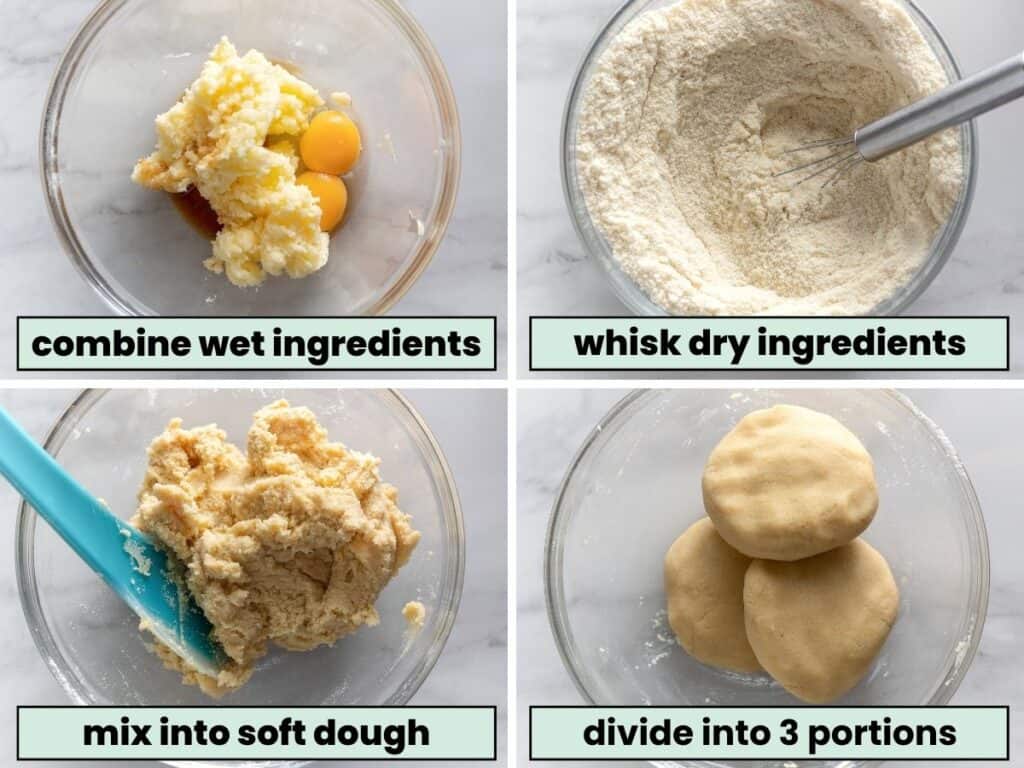 Mushroom Cookie dough preparation collage