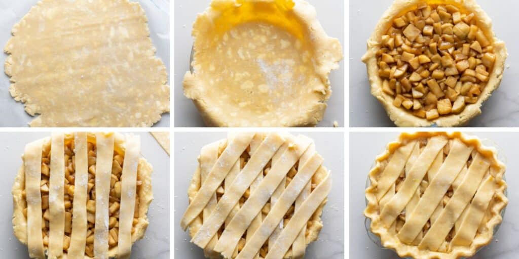 paleo apple pie assembly collage