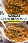 fasolada (greek bean soup) pinterest marketing image