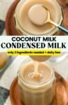Homemade Coconut Milk Condensed Milk pinterest marketing image