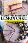 Gluten Free Lemon Cake with Blueberry Filling Pinterest marketing image