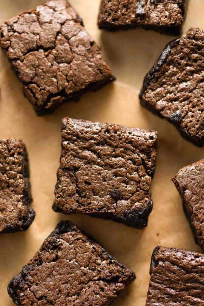 carob brownies cut into squares