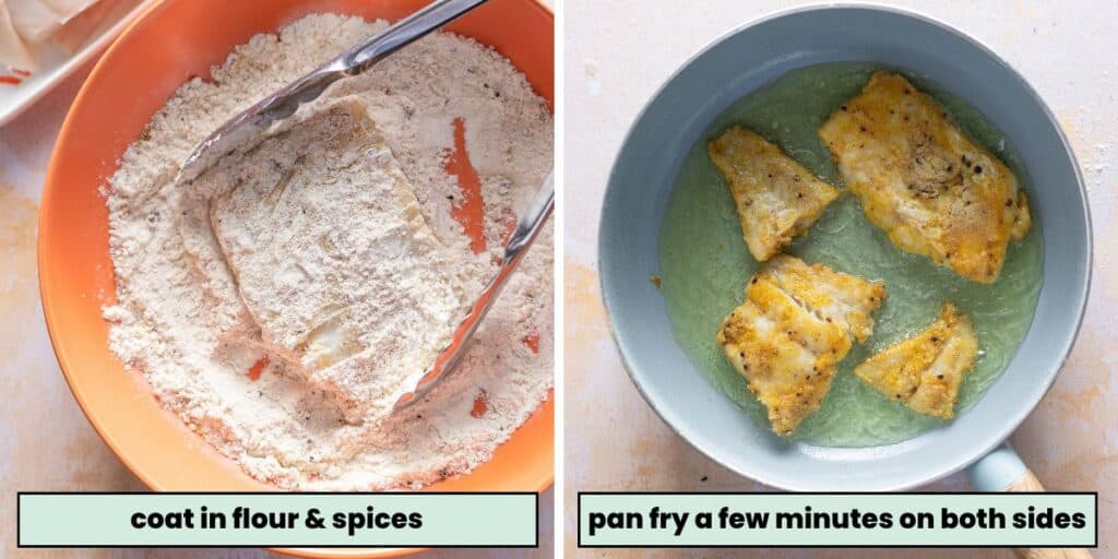 lebanese spiced fish coated and pan fried