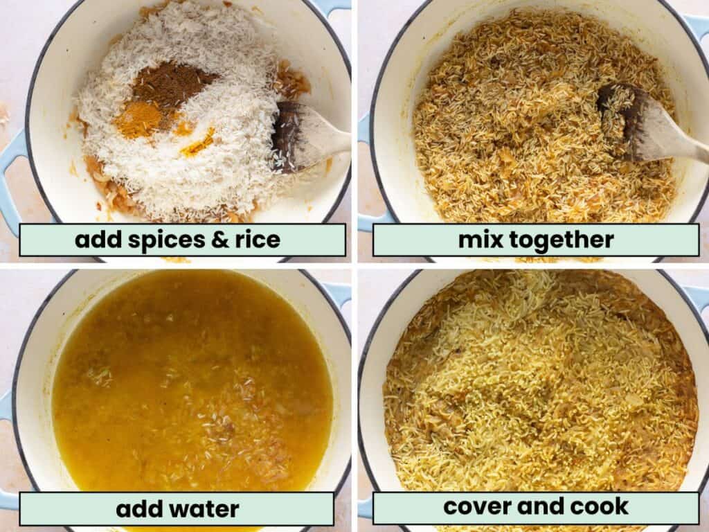 lebanese spiced rice collage