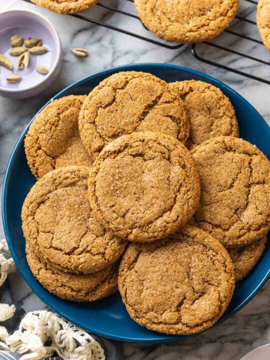 Cardamom Spiced Ginger Cookies - A Saucy Kitchen