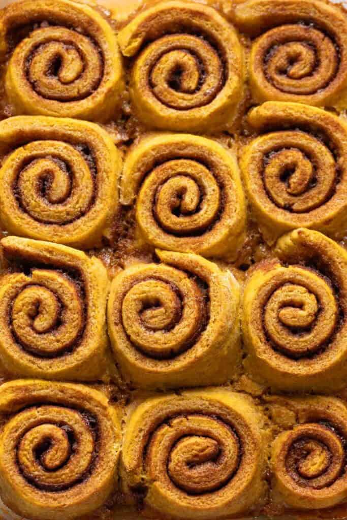 Unfrosted Gluten Free Pumpkin Cinnamon Rolls.