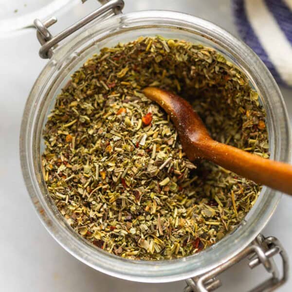 A small jar of Homemade Italian Seasoning.