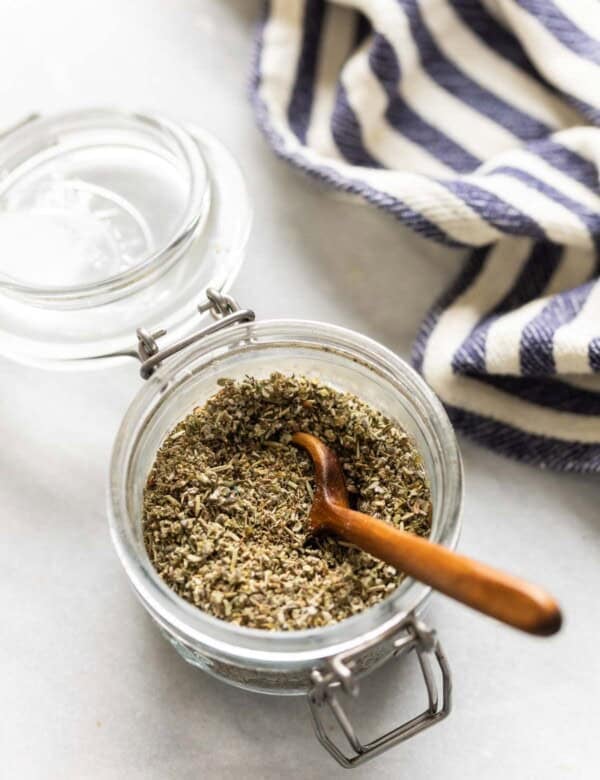 A small jar of Homemade Poultry Seasoning.