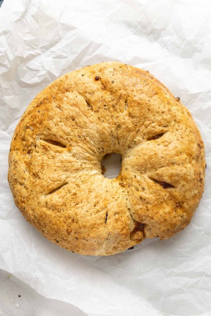 Gluten free sausage bread freshly baked