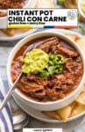 Instant Pot Chili Con Carne: gluten free + dairy free from A Saucy Kitchen
