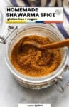 Homemade Shawarma Spice Blend pinterest marketing image from www.asaucykitchen.com: gluten free + vegan