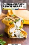 Quinoa Chicken Ranch Wraps pinterest marketing image from A Saucy Kitchen - gluten free + low fodmap