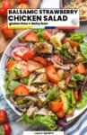 Balsamic strawberry chicken salad - gluten free + dairy free pinterest marketing image from A Saucy Kitchen: