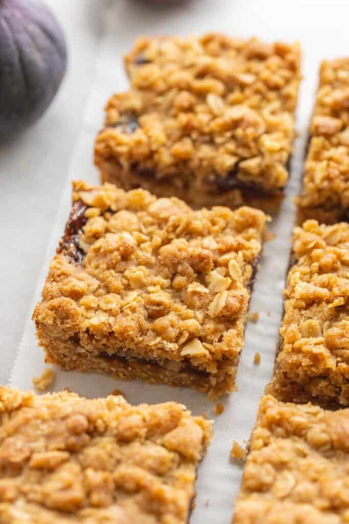 Gluten Free Fig Bars in a row