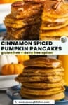 Cinnamon spiced pumpkin pancakes pinterest marketing image from www.asaucykitchen.com: gluten free + dairy free option