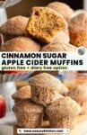 Pinterest marketing image from www.asaucykitchen.com for Cinnamon Sugar Apple Cider Muffins: gluten free + dairy free option